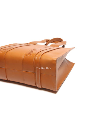 Chloe Caramel Leather Woody Medium Tote Bag