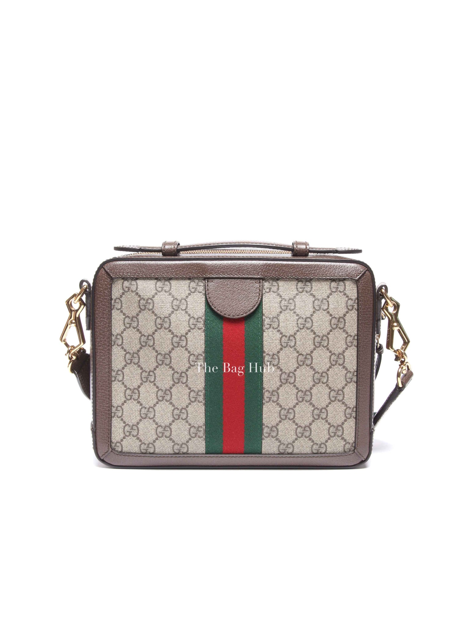 Gucci Brown GG Supreme Ophidia Top Handle Shoulder Bag