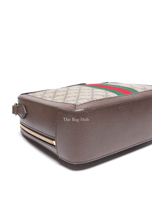 Gucci Brown GG Supreme Ophidia Top Handle Shoulder Bag