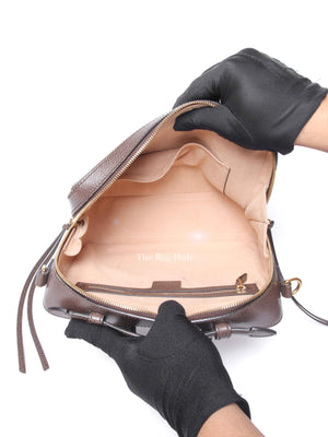 Gucci Brown GG Supreme Ophidia Top Handle Shoulder Bag