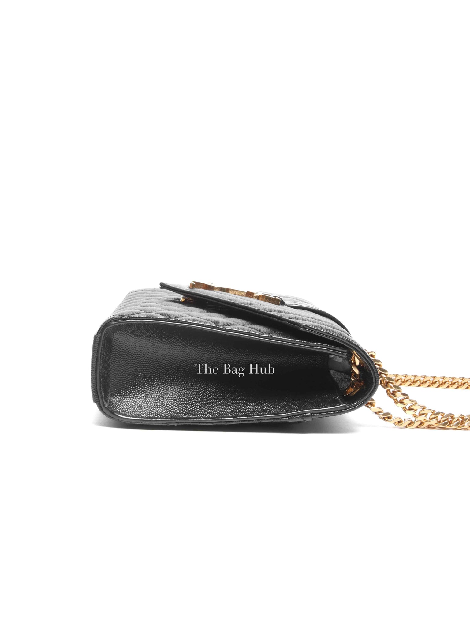 Saint Laurent Black Quilted Grain De Poudre Envelope Medium Chain Shoulder Bag