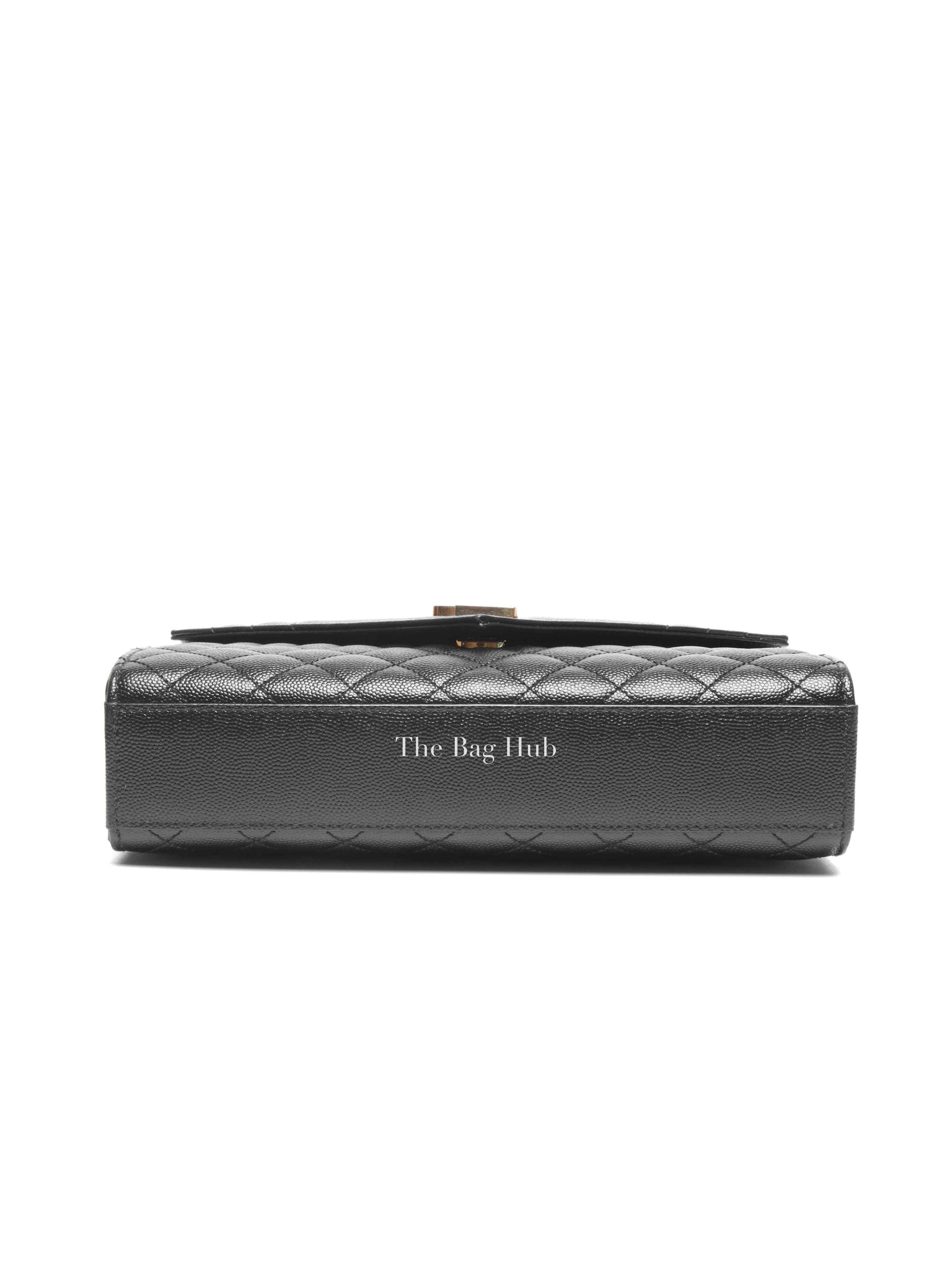 Saint Laurent Black Quilted Grain De Poudre Envelope Medium Chain Shoulder Bag