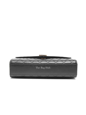 Saint Laurent Black Quilted Grain De Poudre Envelope Medium Chain Shoulder Bag