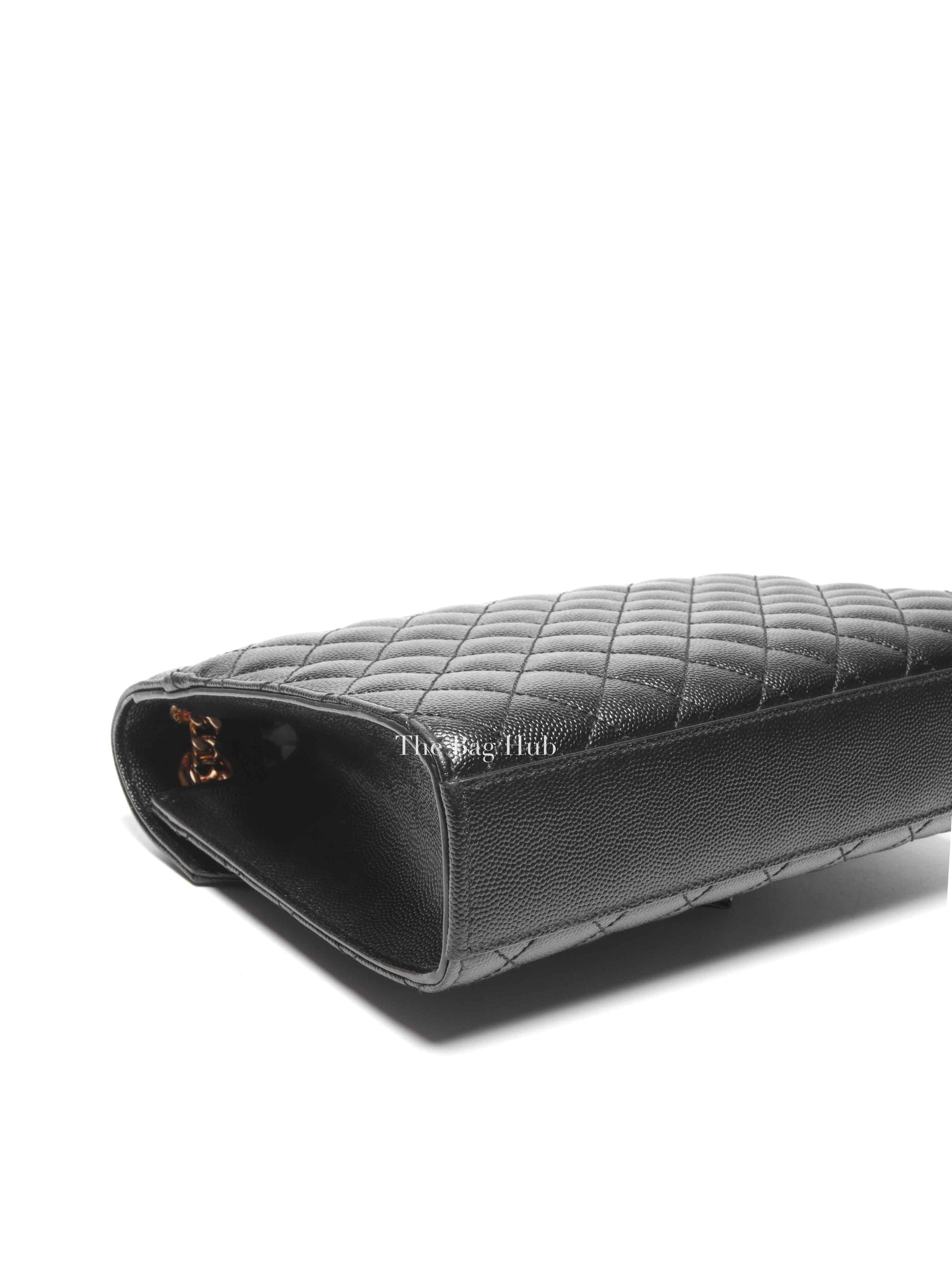 Saint Laurent Black Quilted Grain De Poudre Envelope Medium Chain Shoulder Bag