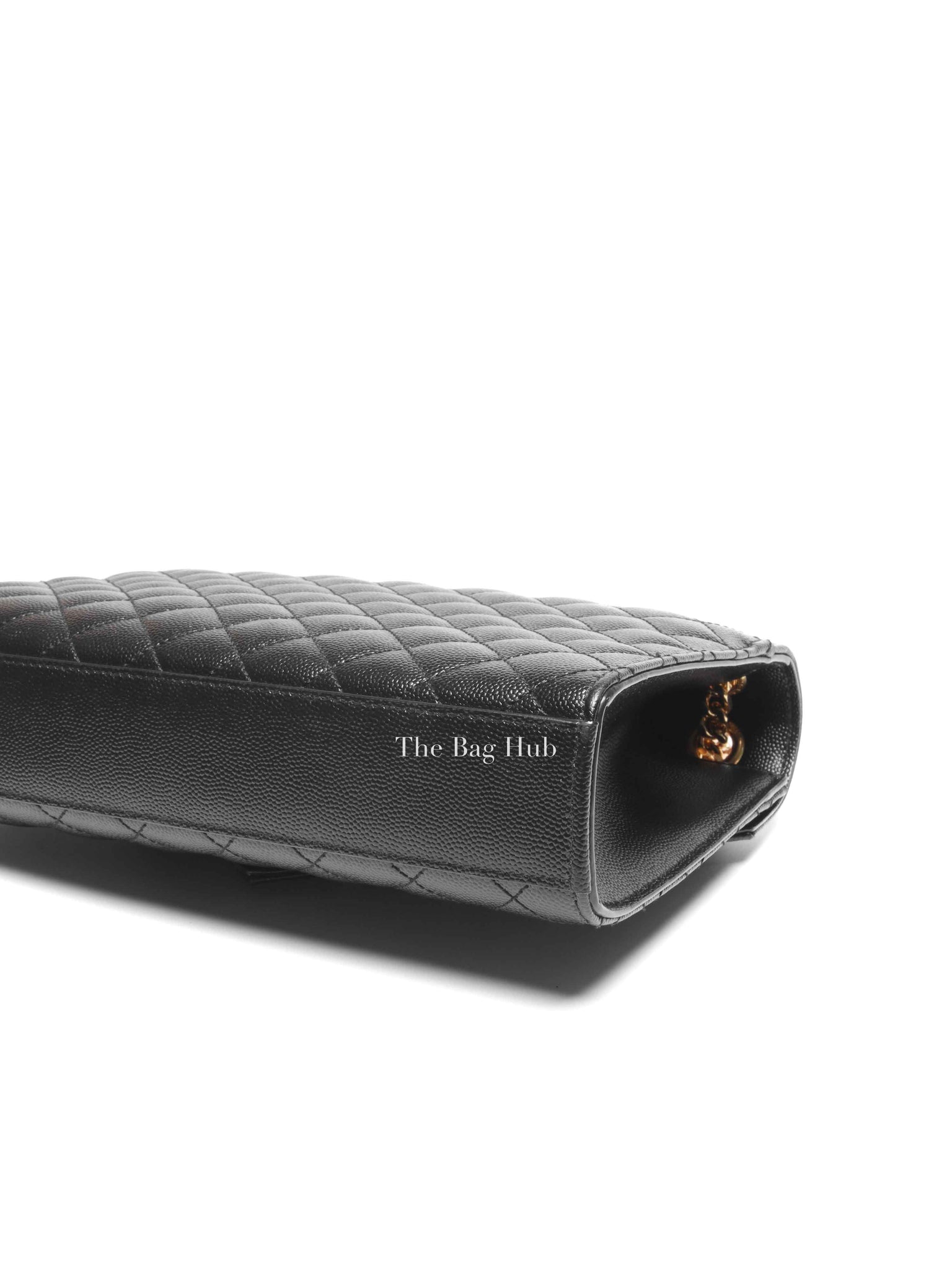 Saint Laurent Black Quilted Grain De Poudre Envelope Medium Chain Shoulder Bag