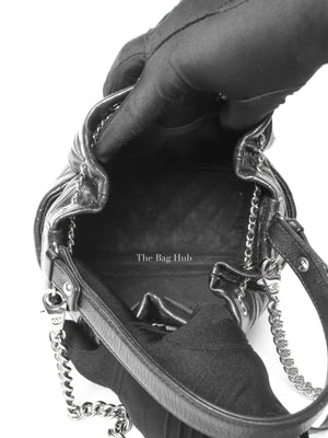 Chanel Black Caviar Quilted CC Drawstring Chain Small Bucket Bag SHW