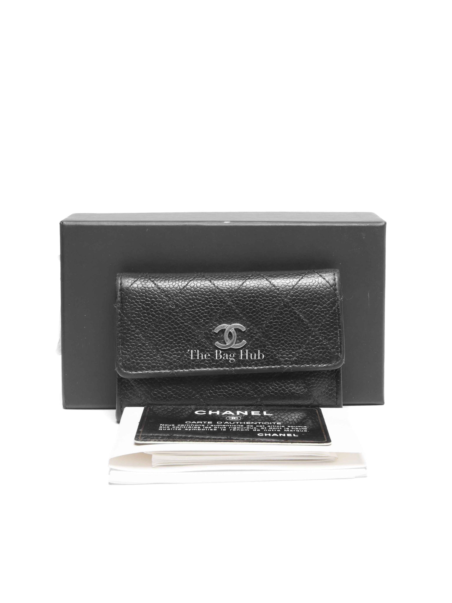 Chanel Black Caviar Quilted Classic Flap Card Holder