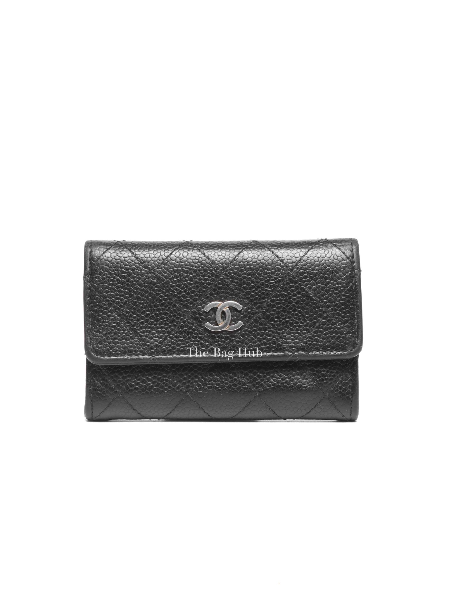 Chanel Black Caviar Quilted Classic Flap Card Holder