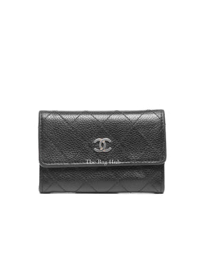 Chanel Black Caviar Quilted Classic Flap Card Holder