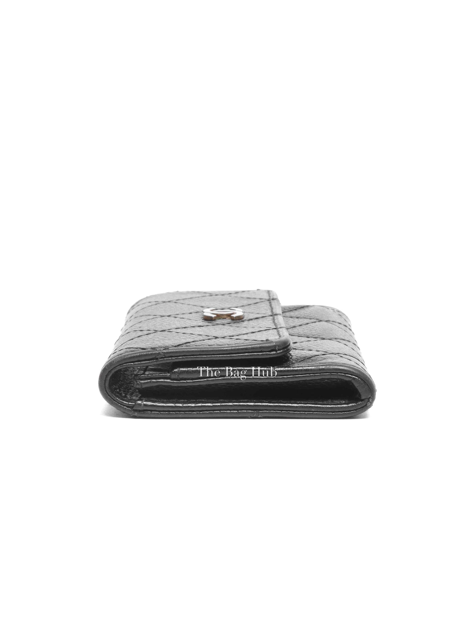 Chanel Black Caviar Quilted Classic Flap Card Holder