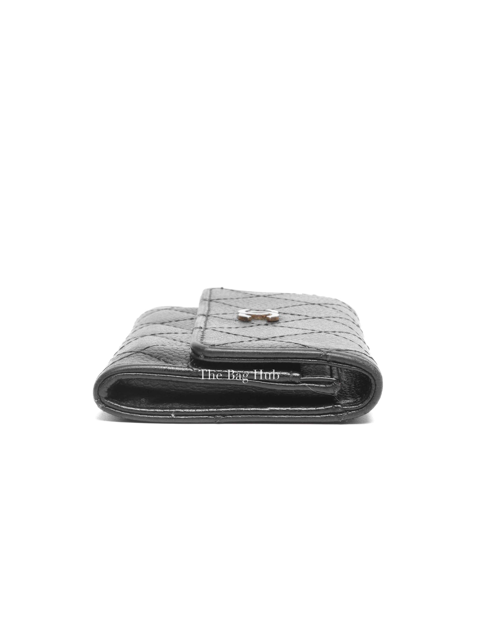 Chanel Black Caviar Quilted Classic Flap Card Holder