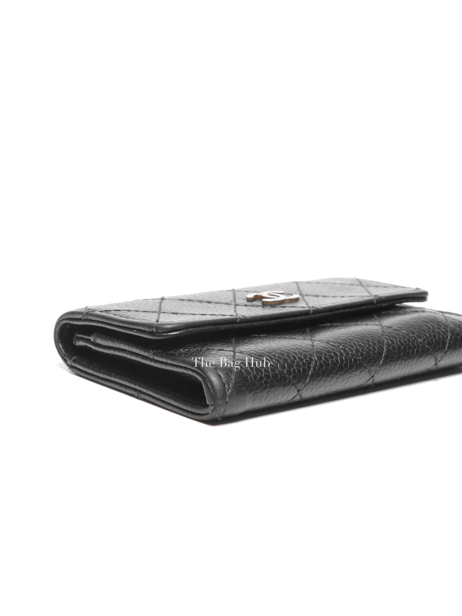 Chanel Black Caviar Quilted Classic Flap Card Holder