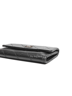 Chanel Black Caviar Quilted Classic Flap Card Holder