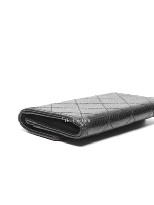 Chanel Black Caviar Quilted Classic Flap Card Holder
