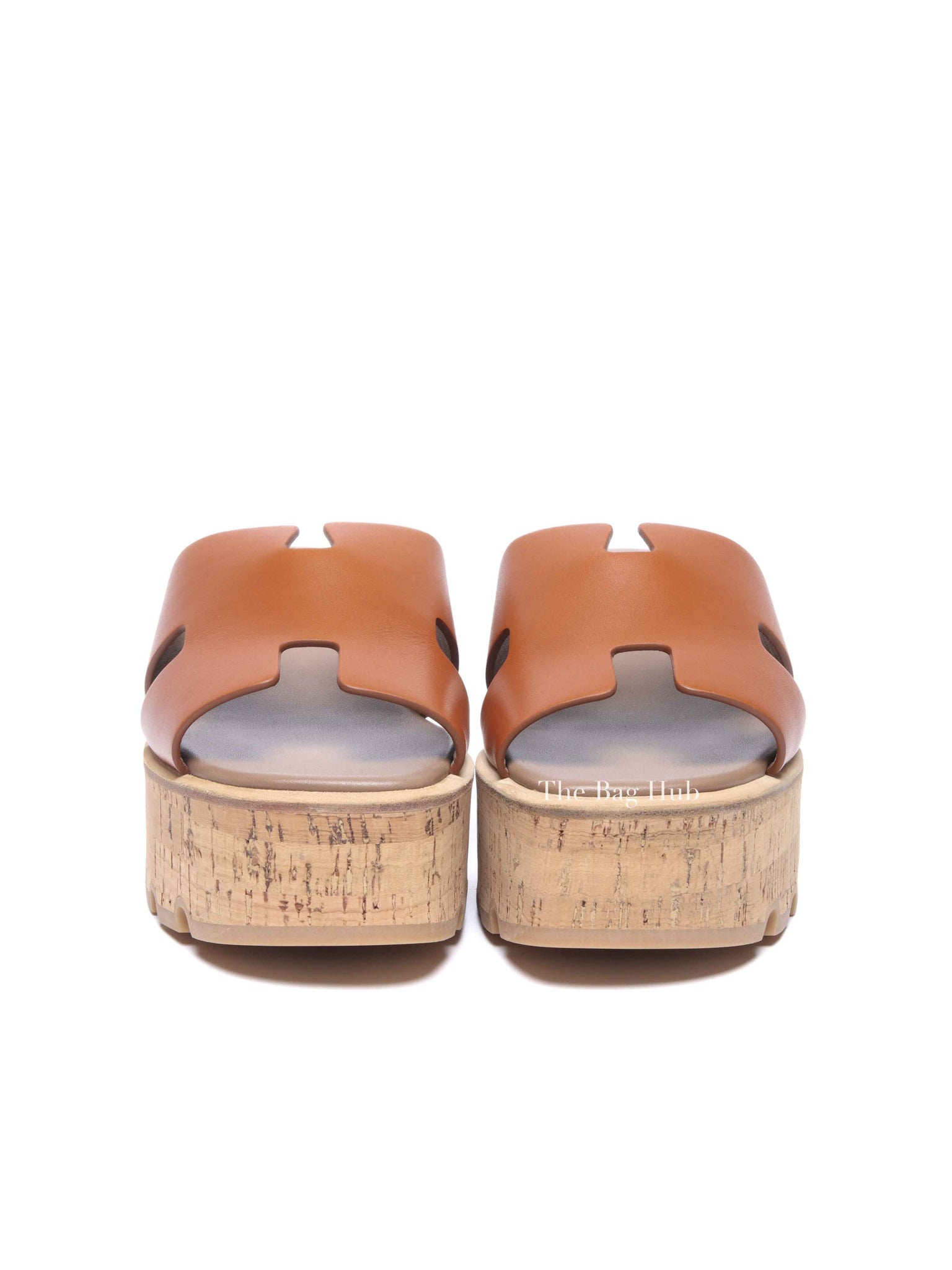 Hermes Gold Glaise Calfskin Cork Eze 30 Sandals Size 39