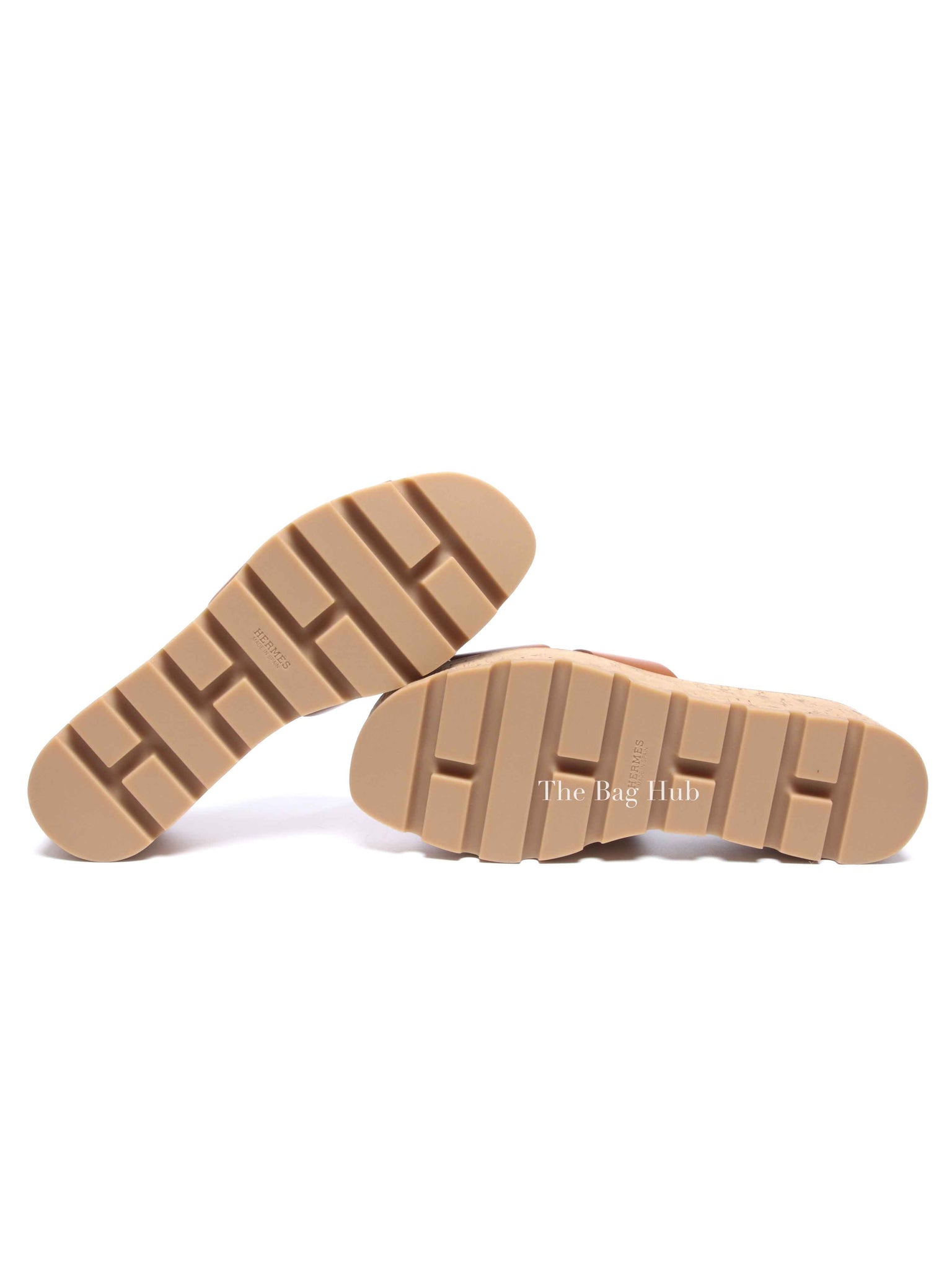 Hermes Gold Glaise Calfskin Cork Eze 30 Sandals Size 39