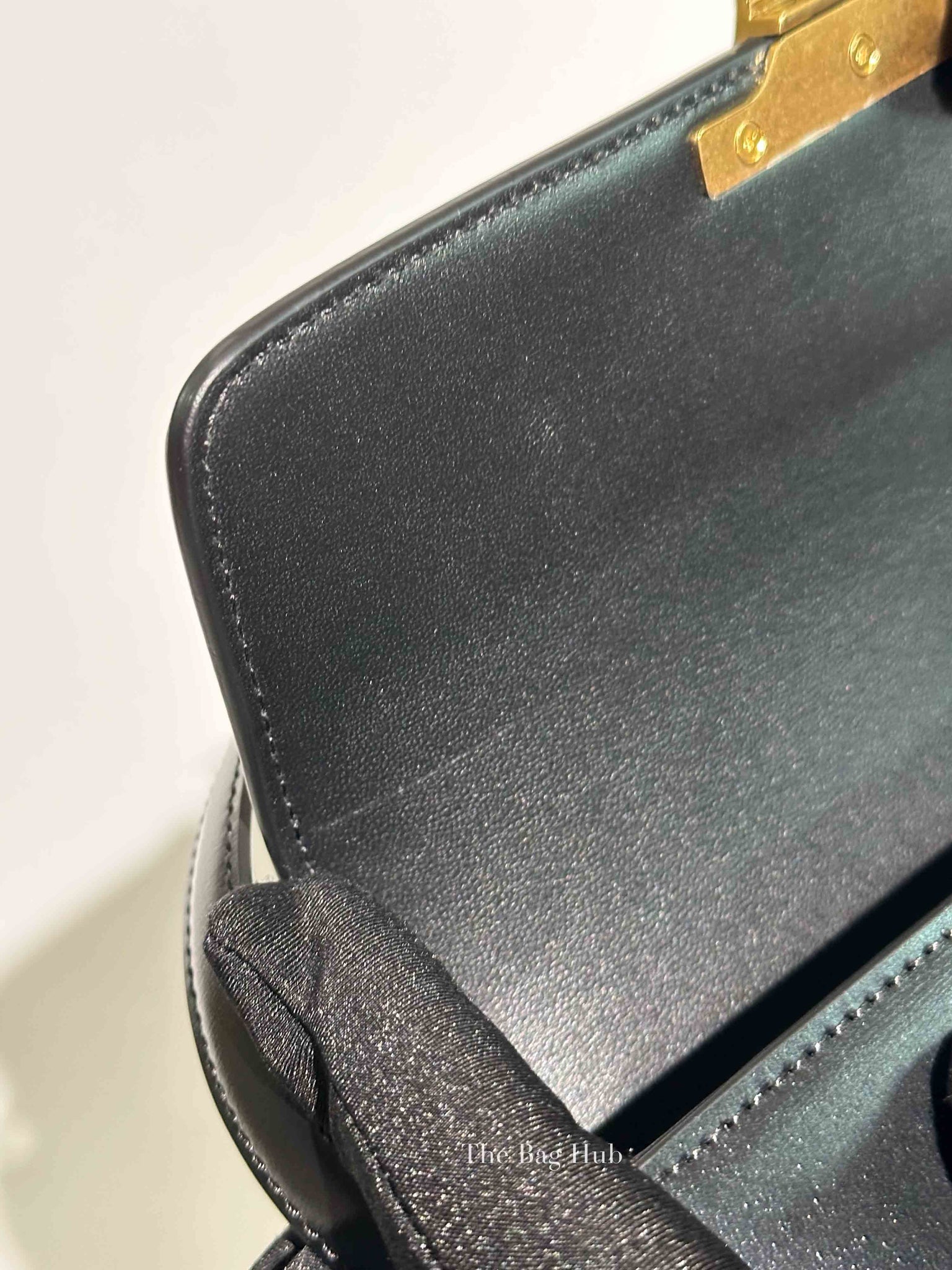 Celine Black Shiny Calfskin Classic Claude Triomphe Shoulder Bag