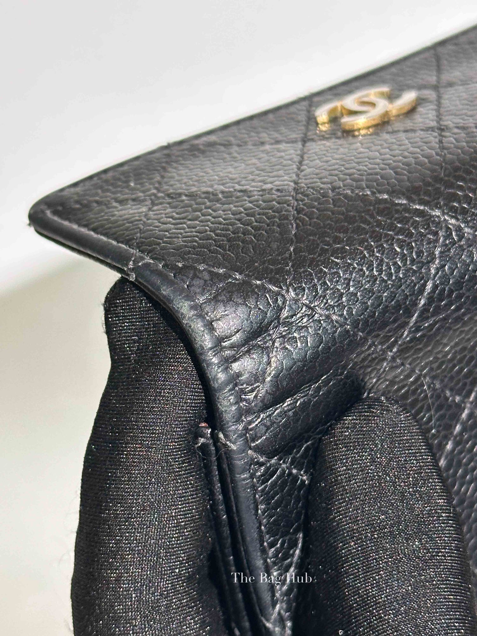 Chanel Black Caviar Quilted Classic Flap Card Holder