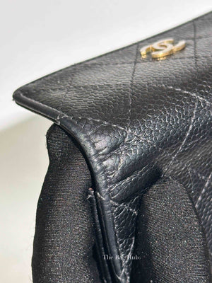 Chanel Black Caviar Quilted Classic Flap Card Holder