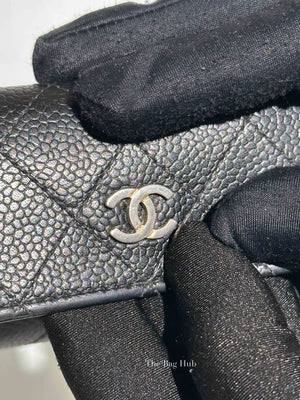 Chanel Black Caviar Quilted Classic Flap Card Holder