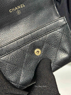 Chanel Black Caviar Quilted Classic Flap Card Holder