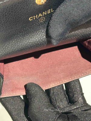 Chanel Black Caviar Quilted Classic Flap Card Holder