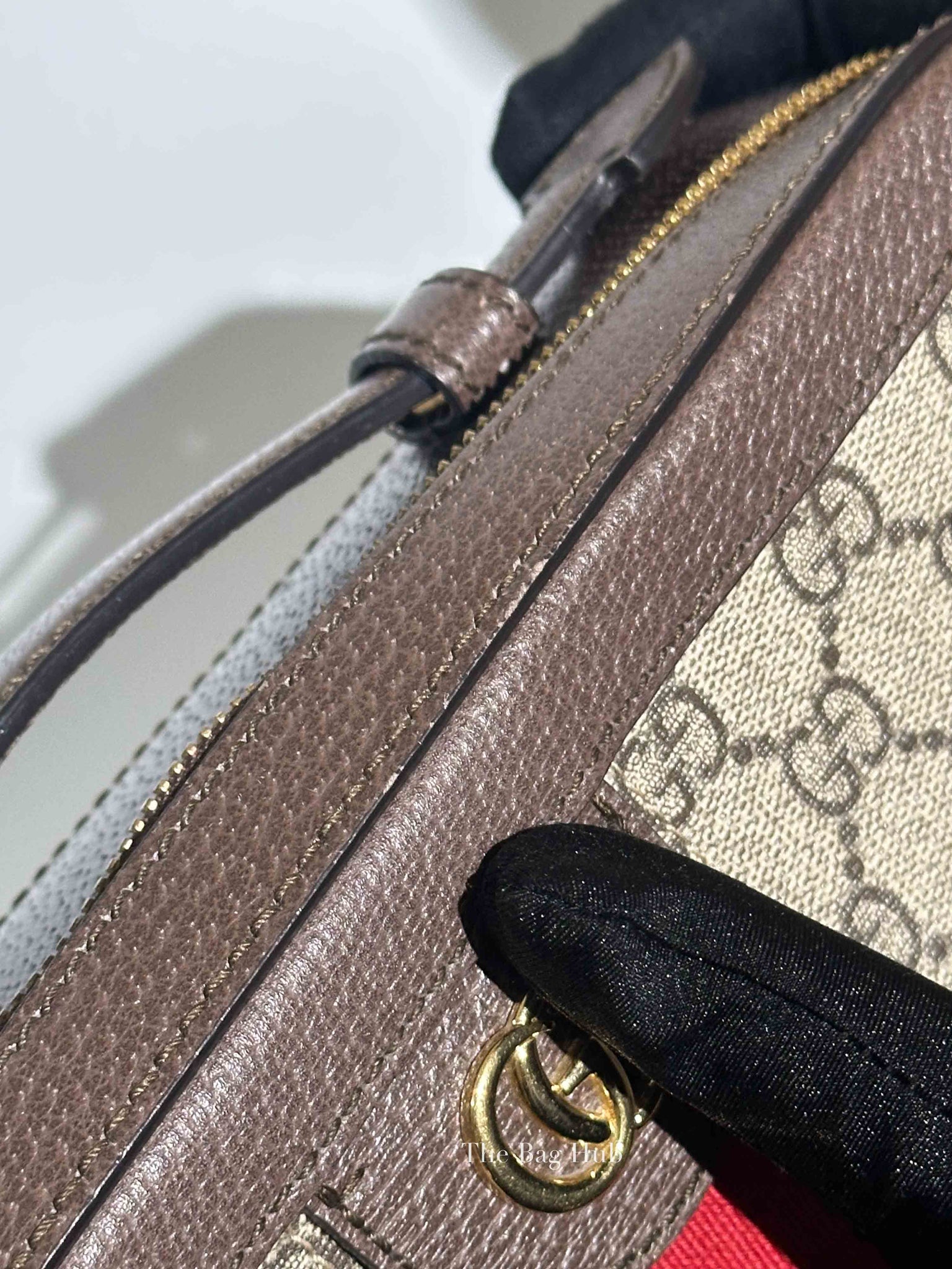 Gucci Brown GG Supreme Ophidia Top Handle Shoulder Bag
