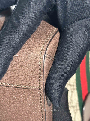 Gucci Brown GG Supreme Ophidia Top Handle Shoulder Bag