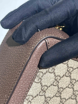 Gucci Brown GG Supreme Ophidia Top Handle Shoulder Bag