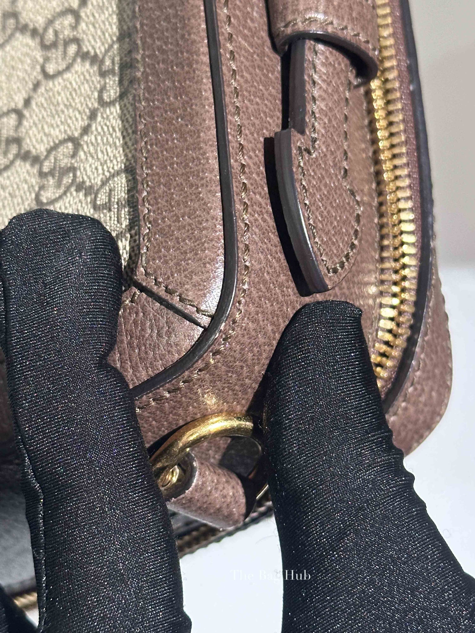 Gucci Brown GG Supreme Ophidia Top Handle Shoulder Bag