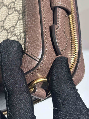 Gucci Brown GG Supreme Ophidia Top Handle Shoulder Bag