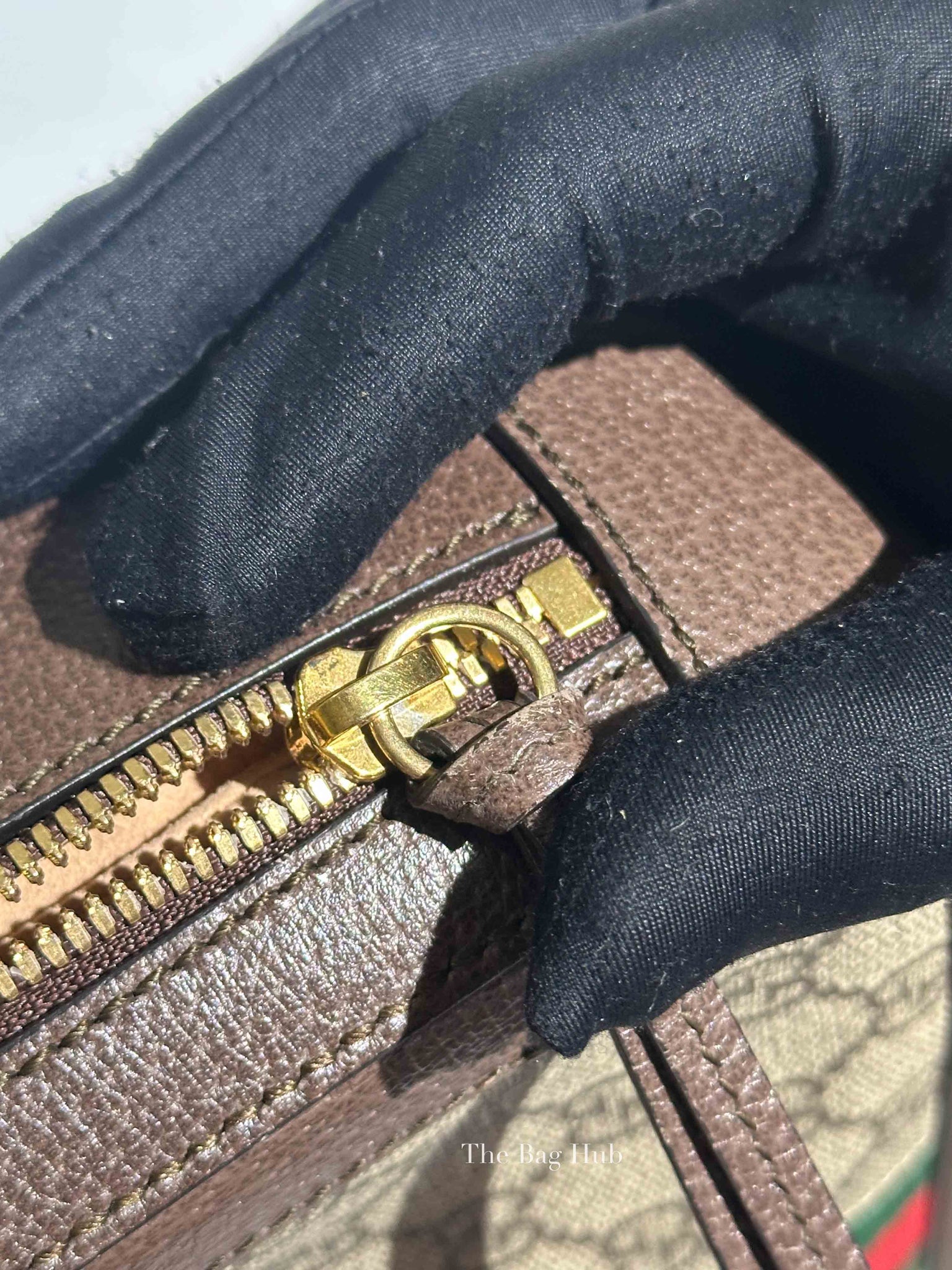 Gucci Brown GG Supreme Ophidia Top Handle Shoulder Bag