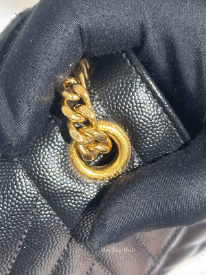 Saint Laurent Black Quilted Grain De Poudre Envelope Medium Chain Shoulder Bag
