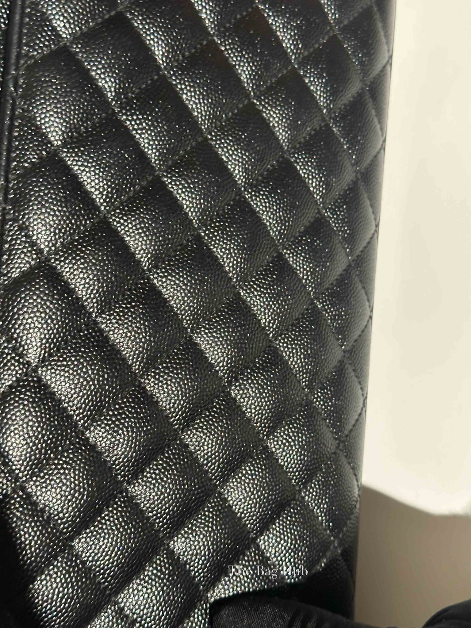 Saint Laurent Black Quilted Grain De Poudre Envelope Medium Chain Shoulder Bag