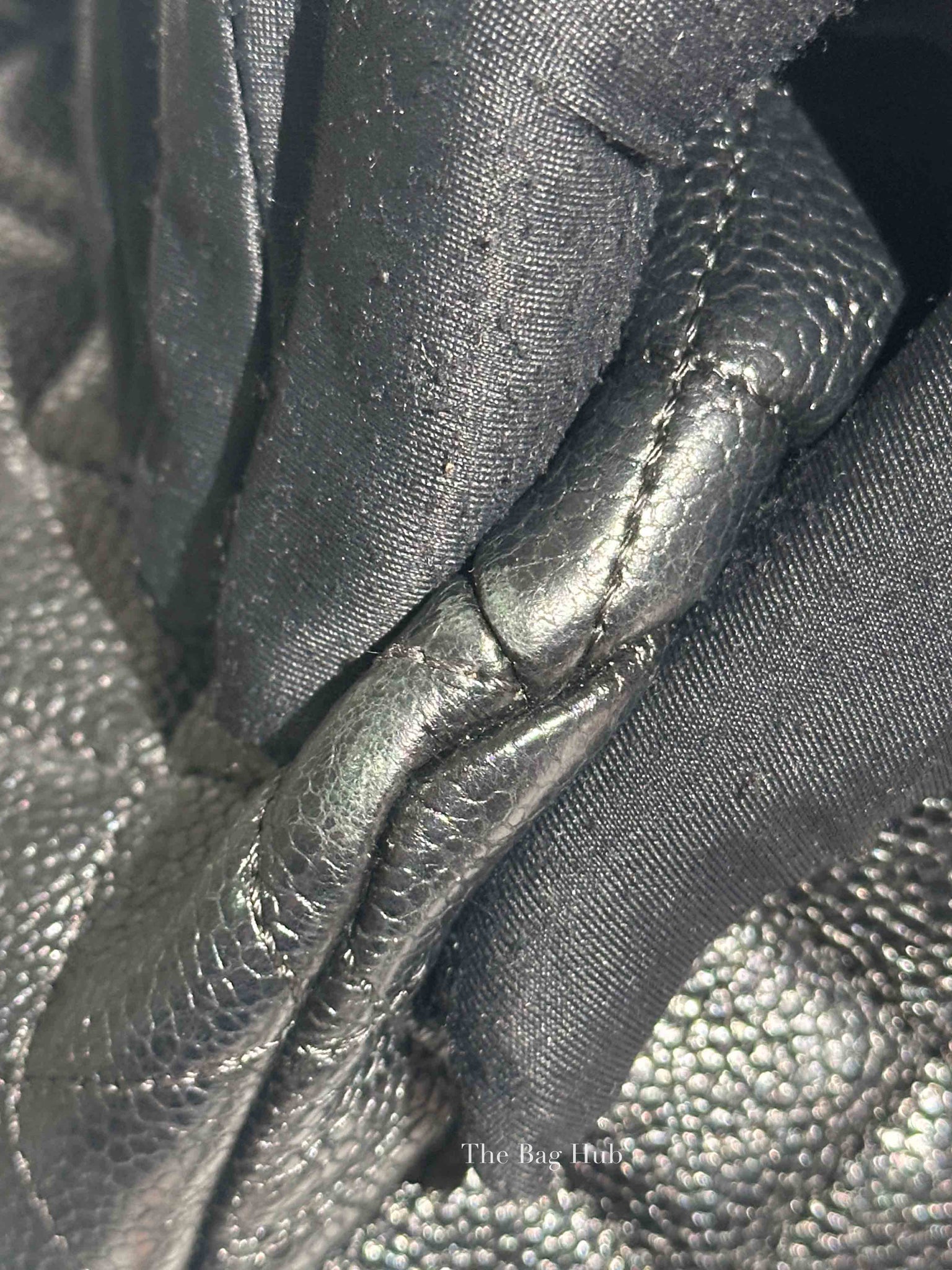 Chanel Black Caviar Quilted CC Drawstring Chain Small Bucket Bag SHW