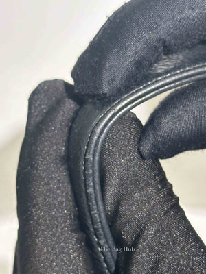 Chanel Black Caviar Quilted CC Drawstring Chain Small Bucket Bag SHW
