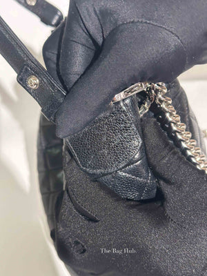 Chanel Black Caviar Quilted CC Drawstring Chain Small Bucket Bag SHW