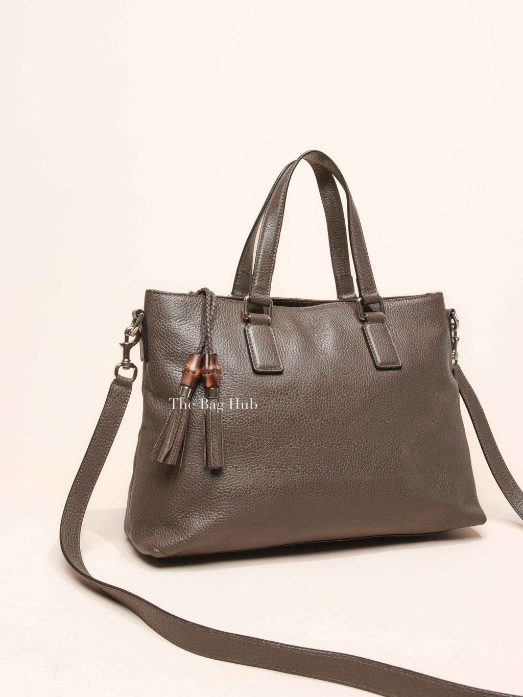 Gucci Brown Leather Bamboo Fringe Medium Tote Bag