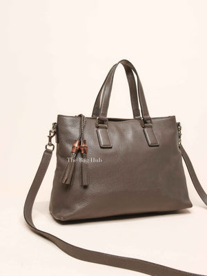 Gucci Brown Leather Bamboo Fringe Medium Tote Bag
