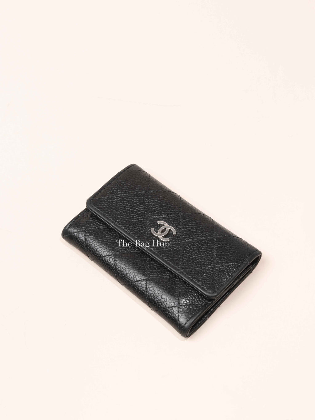 Chanel Black Caviar Quilted Classic Flap Card Holder