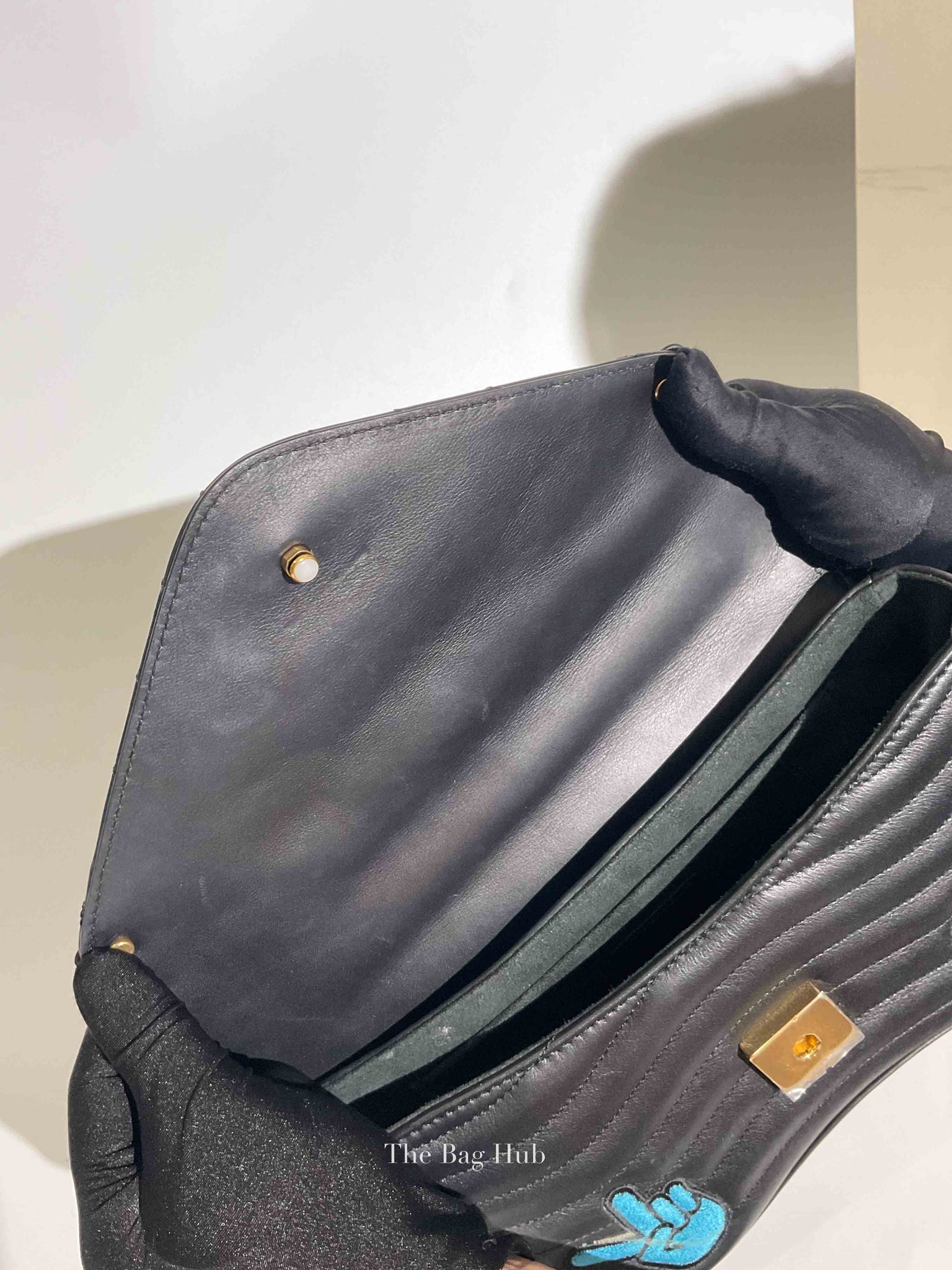 Louis Vuitton Black Quilted Leather New Wave Patches MM Chain Bag