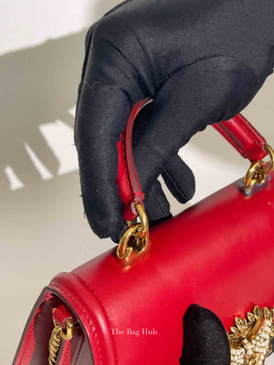 Dolce & Gabbana Red Smooth Calfskin Devotion Small Crossbody Bag
