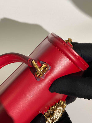 Dolce & Gabbana Red Smooth Calfskin Devotion Small Crossbody Bag