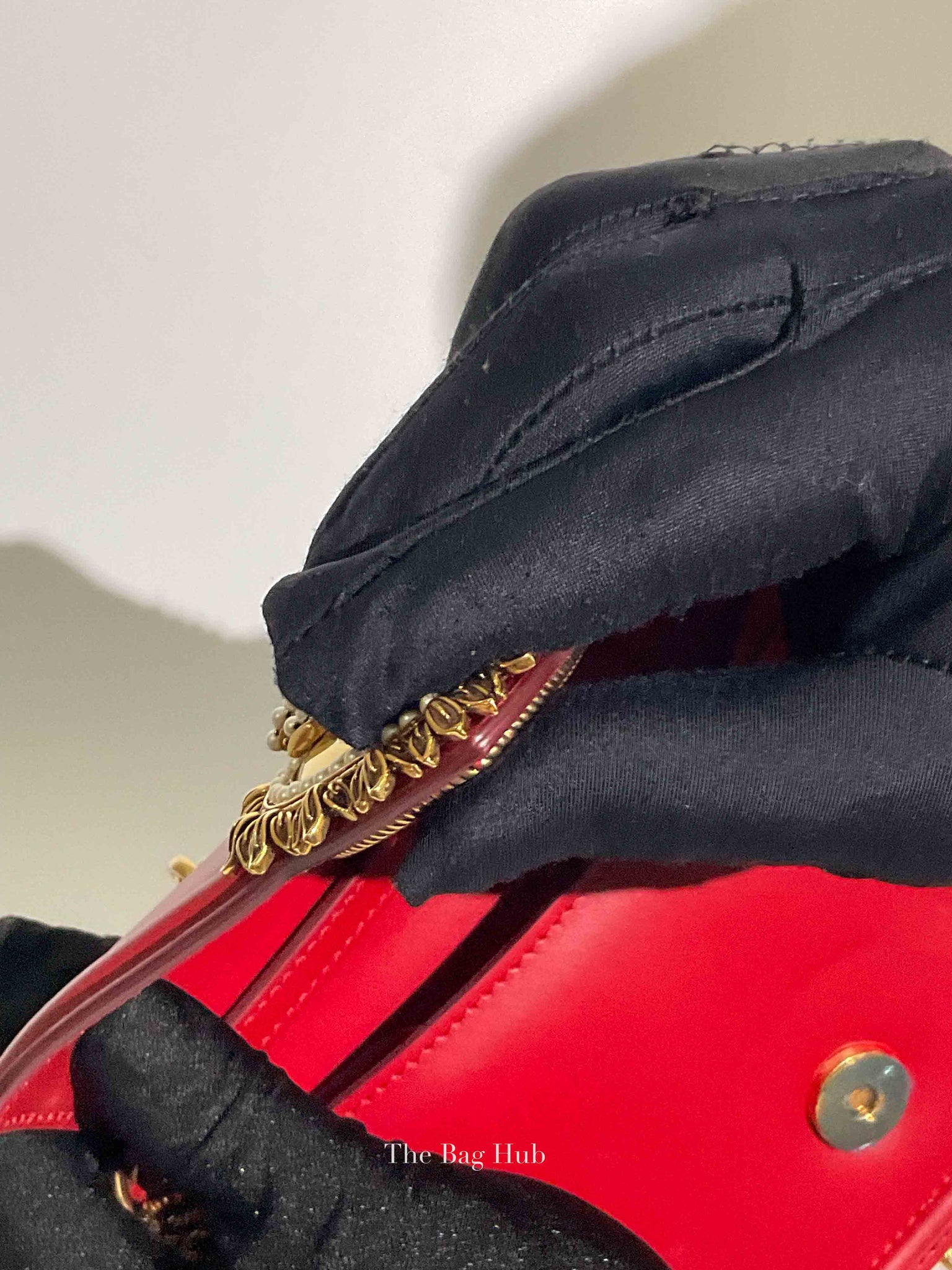 Dolce & Gabbana Red Smooth Calfskin Devotion Small Crossbody Bag