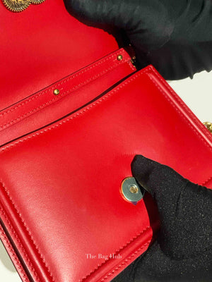 Dolce & Gabbana Red Smooth Calfskin Devotion Small Crossbody Bag