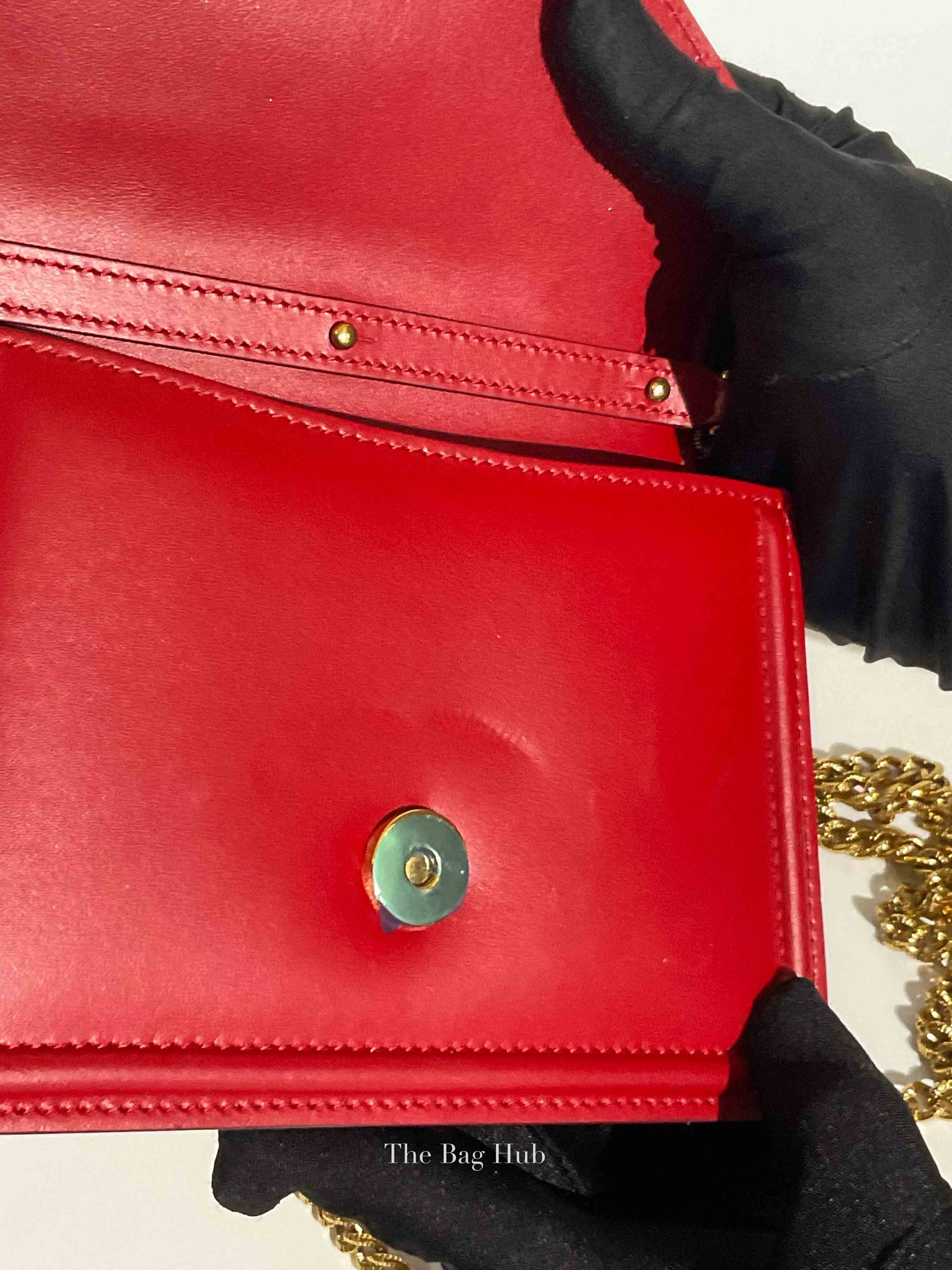 Dolce & Gabbana Red Smooth Calfskin Devotion Small Crossbody Bag