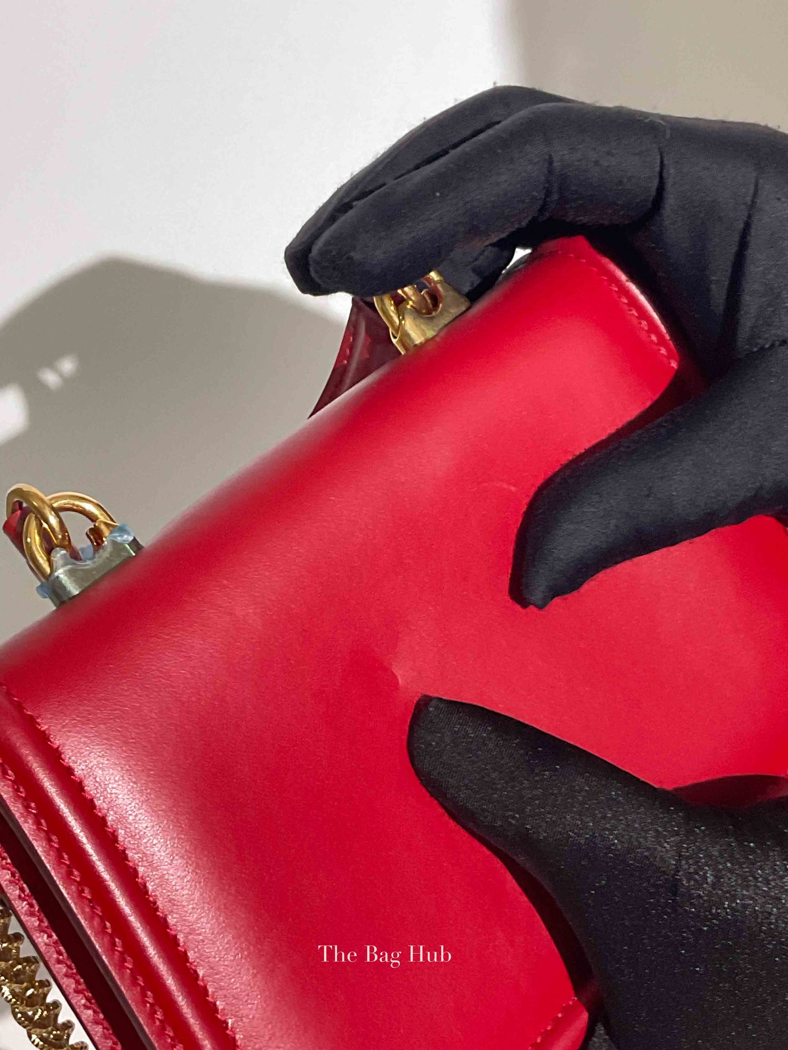 Dolce & Gabbana Red Smooth Calfskin Devotion Small Crossbody Bag