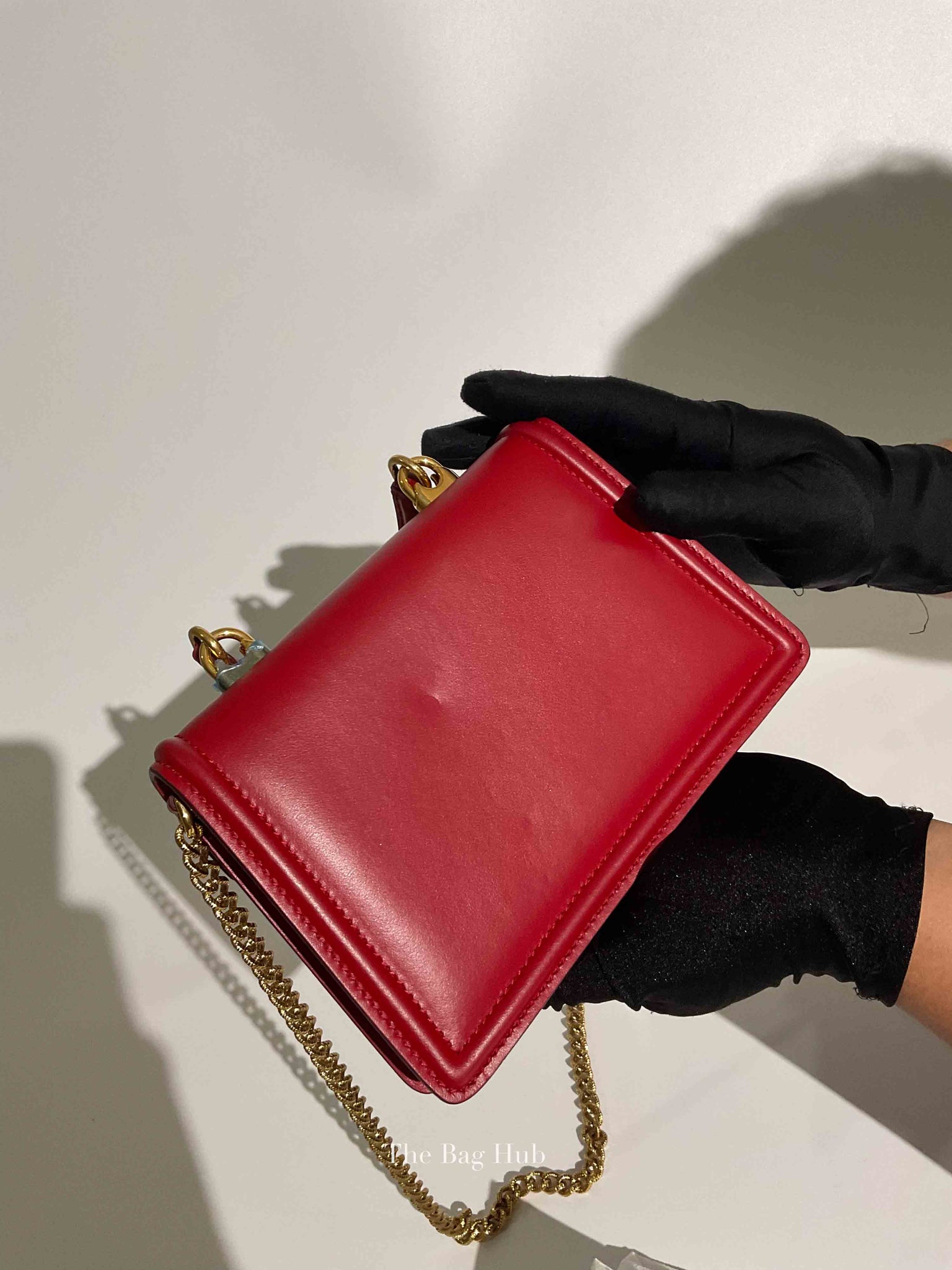 Dolce & Gabbana Red Smooth Calfskin Devotion Small Crossbody Bag