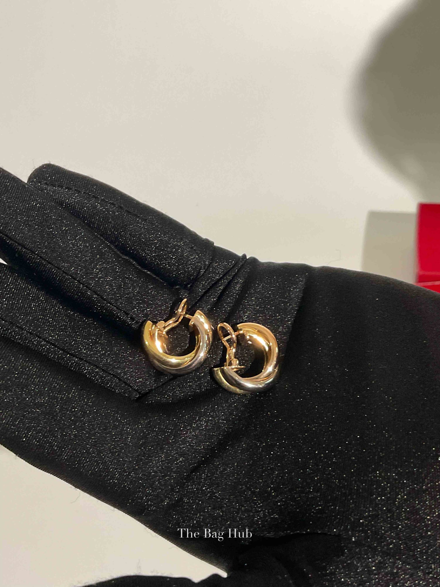 Cartier Yellow White Gold 18k Loop Trinity Earrings