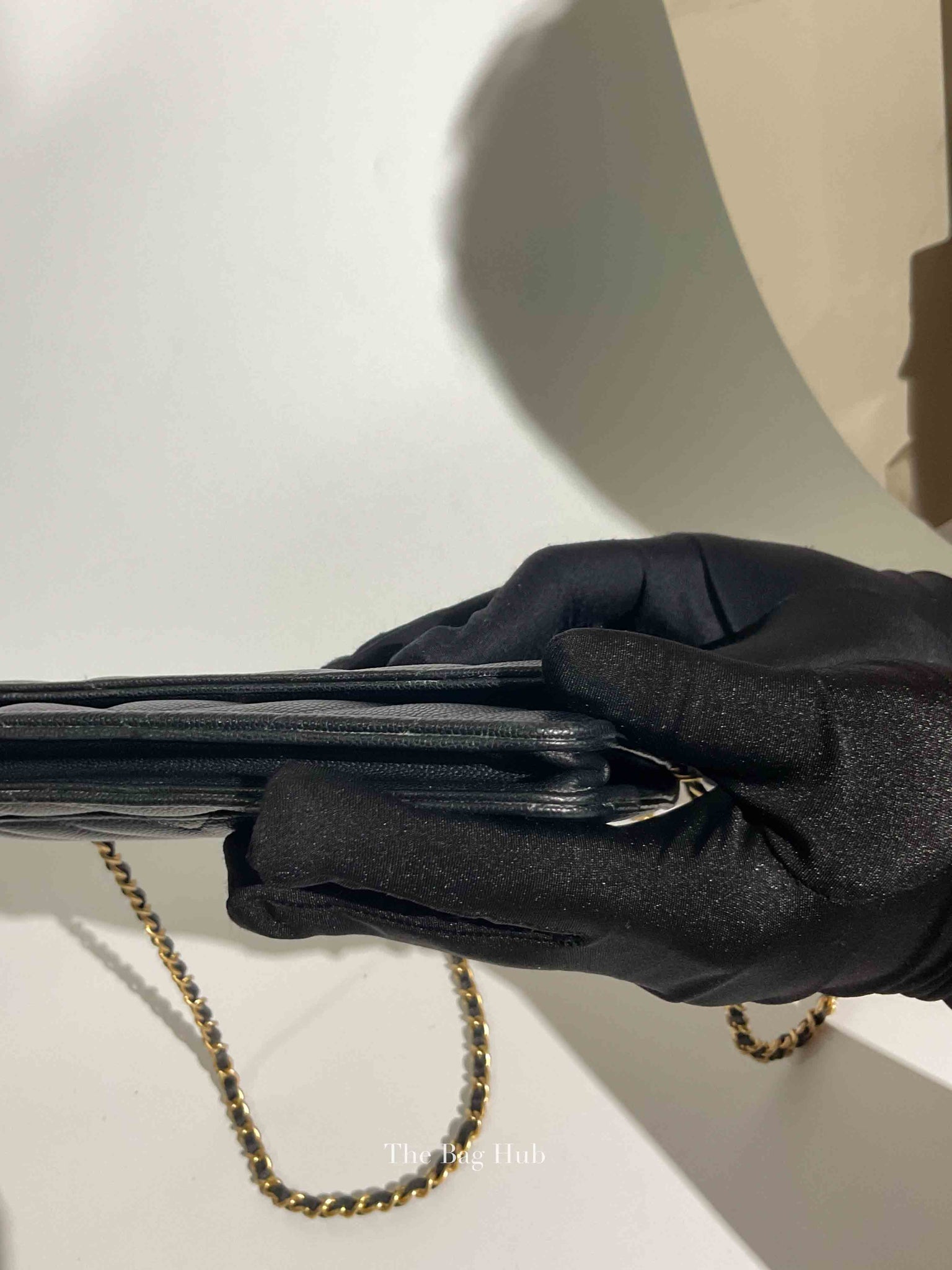 Chanel Black Chevron Caviar Classic WOC GHW